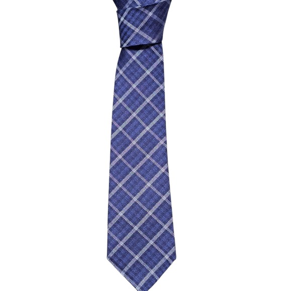 Brooks Brothers Necktie Blue Plaid Pattern Business Career Interview - Picture 1 of 10